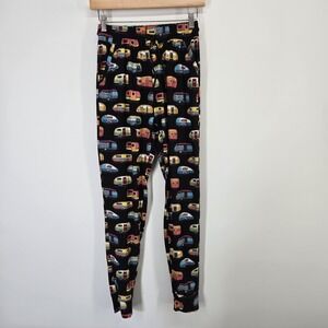 EUC! Womens Small Camper Van RV Trailer Pajamas Stretch Lounge Jogger Pants AOP
